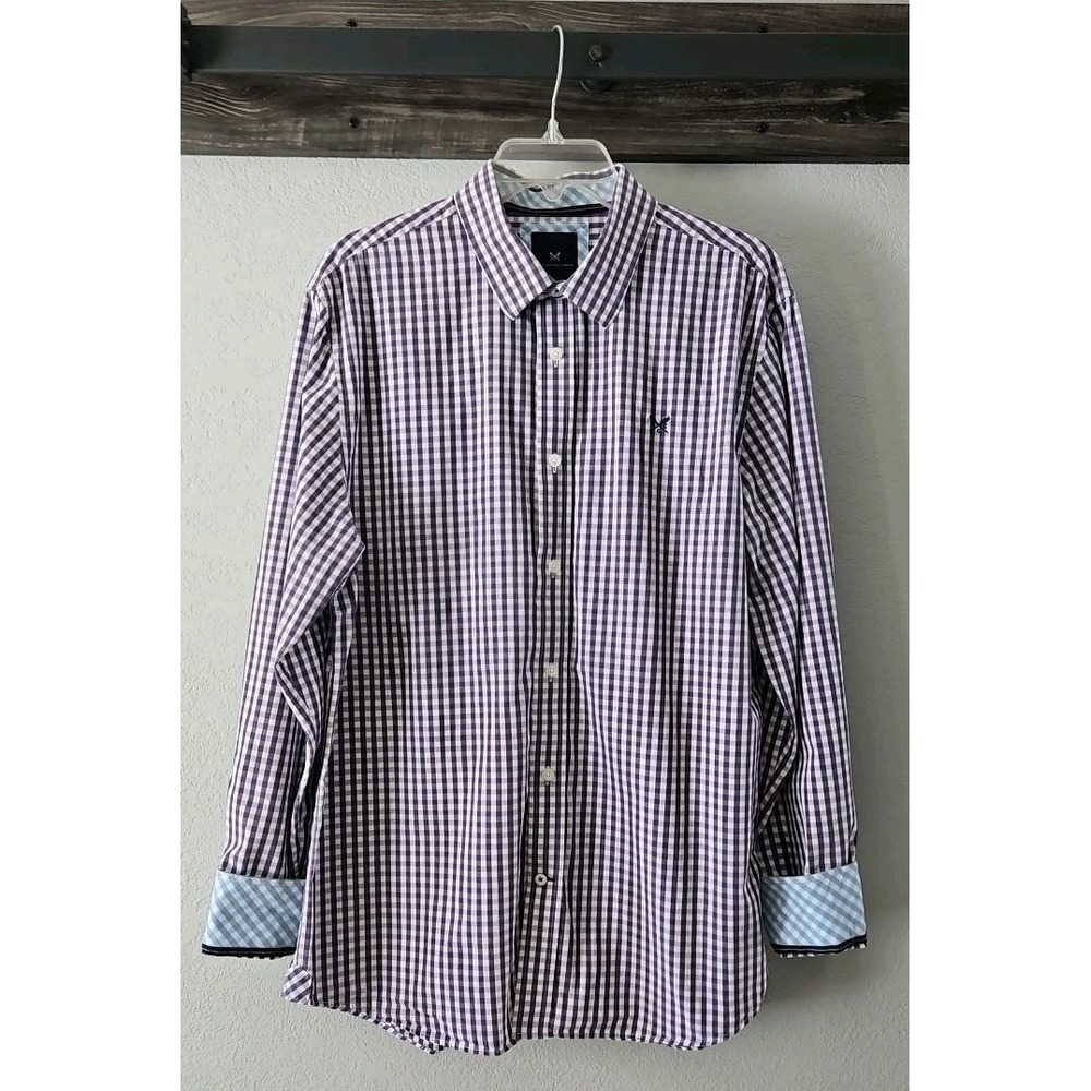 Crew Clothing Company Men's Classic Fit Long Sleeve Dress Shirt Purple Large